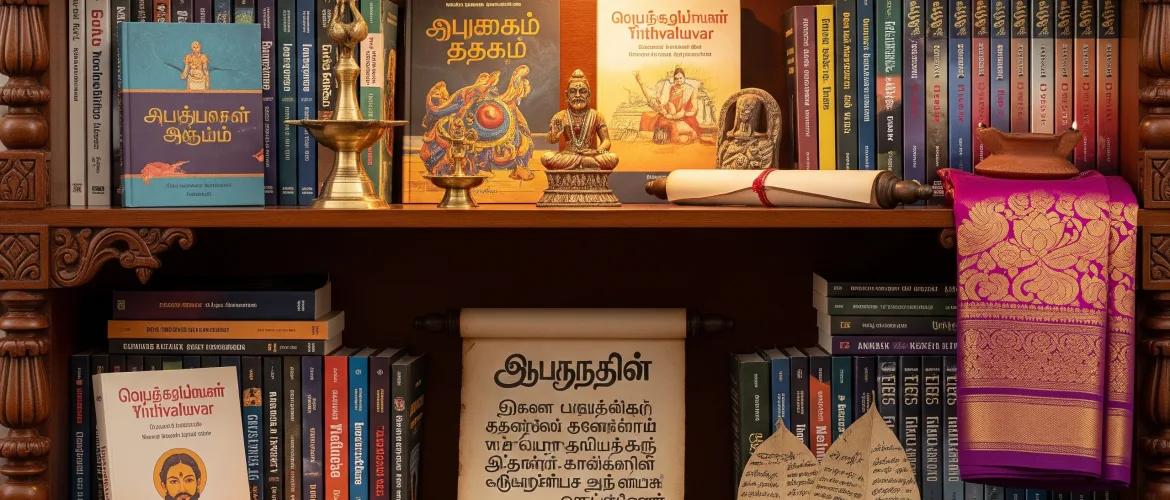 தமிழ் மாணவர் நூலகத்தில் புத்தகம் வாசிப்பது