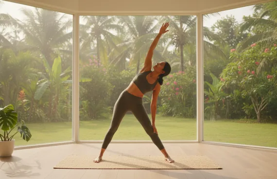 திரிகோணாசனம் செய்யும் முறை